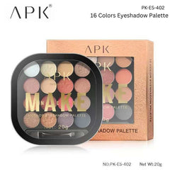 APK Make 16 Color Eyeshadow Palette – Long-Lasting Vibrant Multicolor Shades