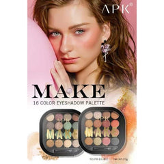 APK Make 16 Color Eyeshadow Palette – Long-Lasting Vibrant Multicolor Shades
