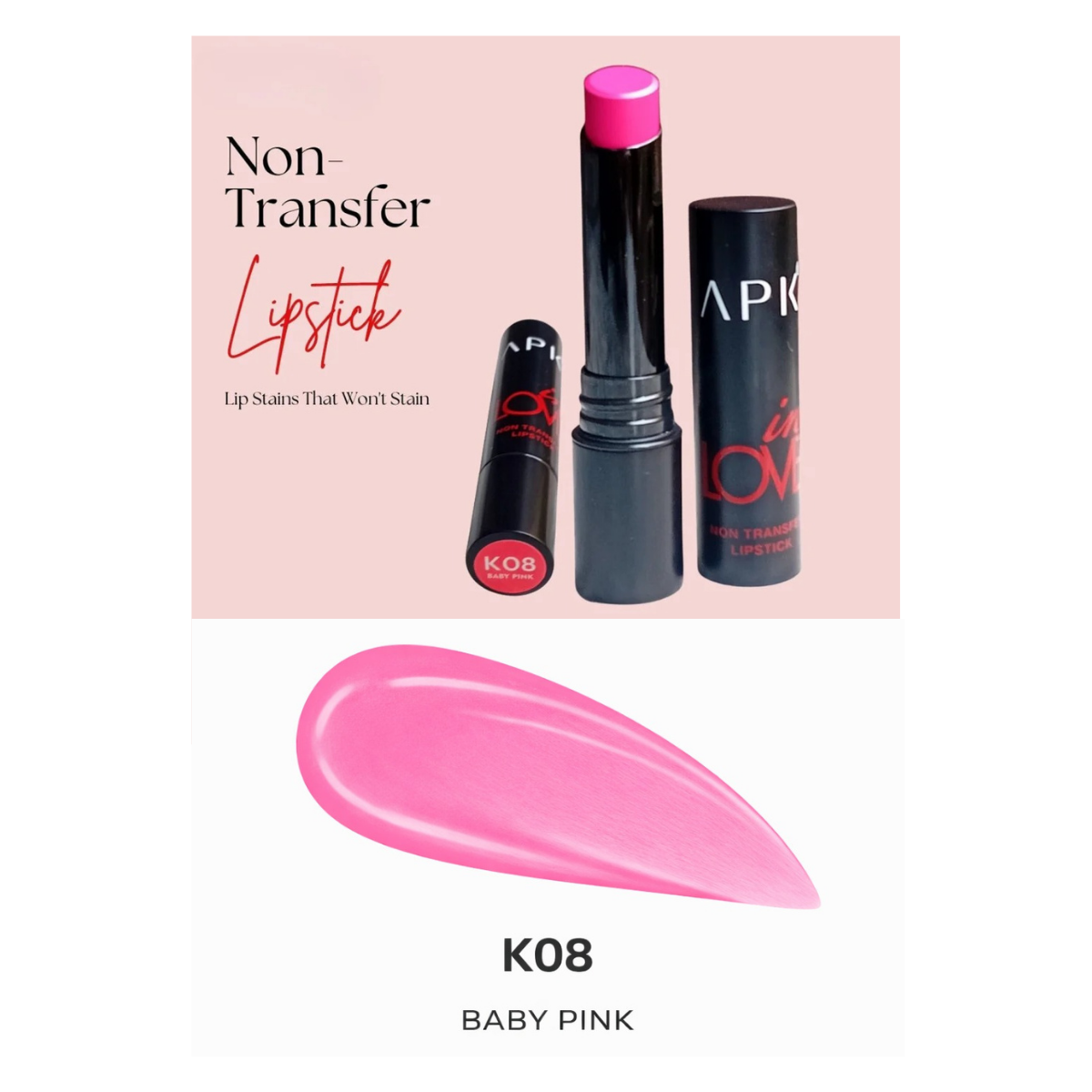 APK Non-Transfer Lipstick | Richly Pigmented | Upto 24 Hrs Stay