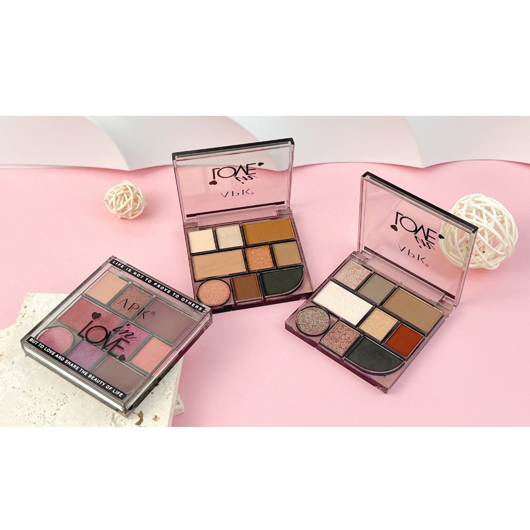 APK 9 Colors Eyeshadow Palette | Shimmer and Matte Finish | 3 Multicolor Patterns