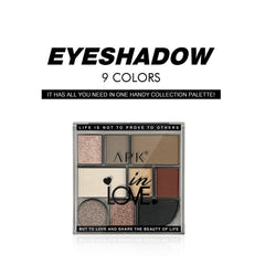APK 9 Colors Eyeshadow Palette | Shimmer and Matte Finish | 3 Multicolor Patterns
