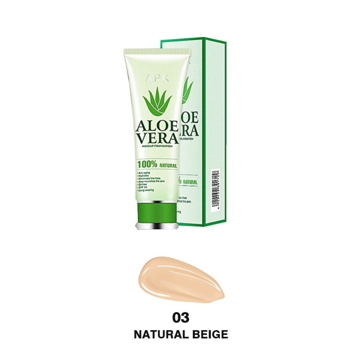 APK Aloe Vera Foundation Pakistan – Natural, SPF 25, Oil Free