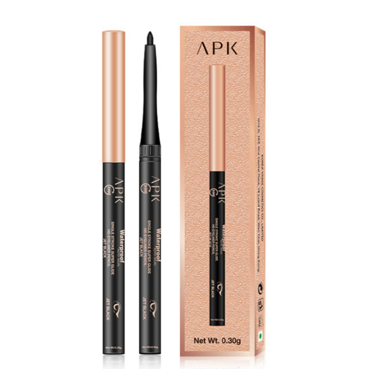 APK Auto Kajal Eyeliner Pencil - Jet Black Waterproof HD Eyeliner