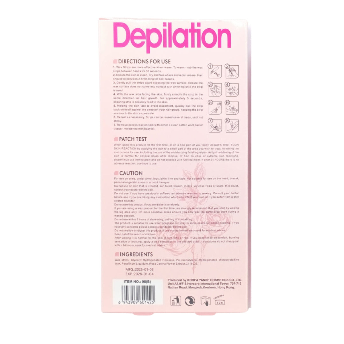 APK Depilation Body Waxing Strips – Smooth Skin Hair Removal (20 Strips)
