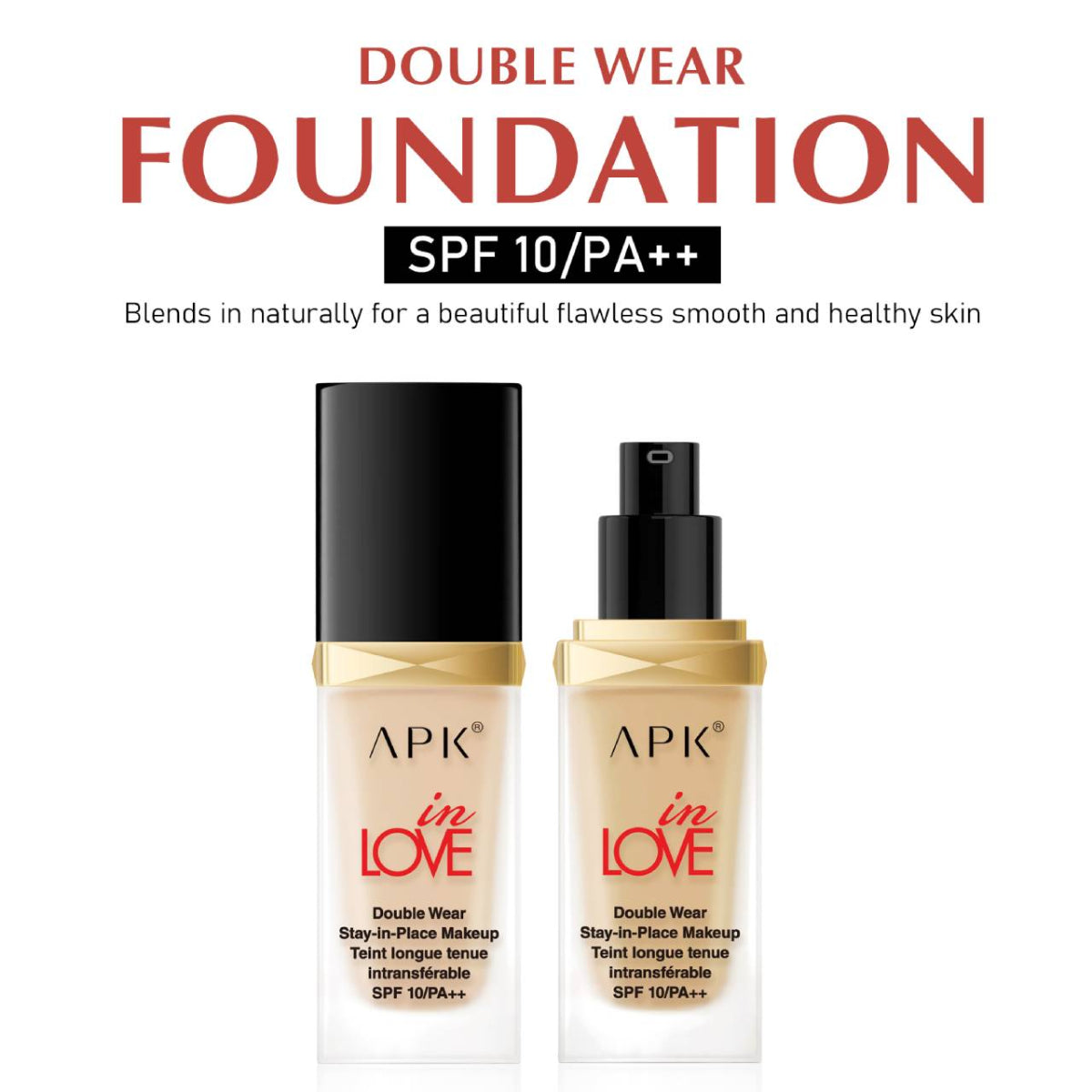 APK Double Wear Foundation SPF 10/PA++ | Moisturizing Long-lasting Coverage