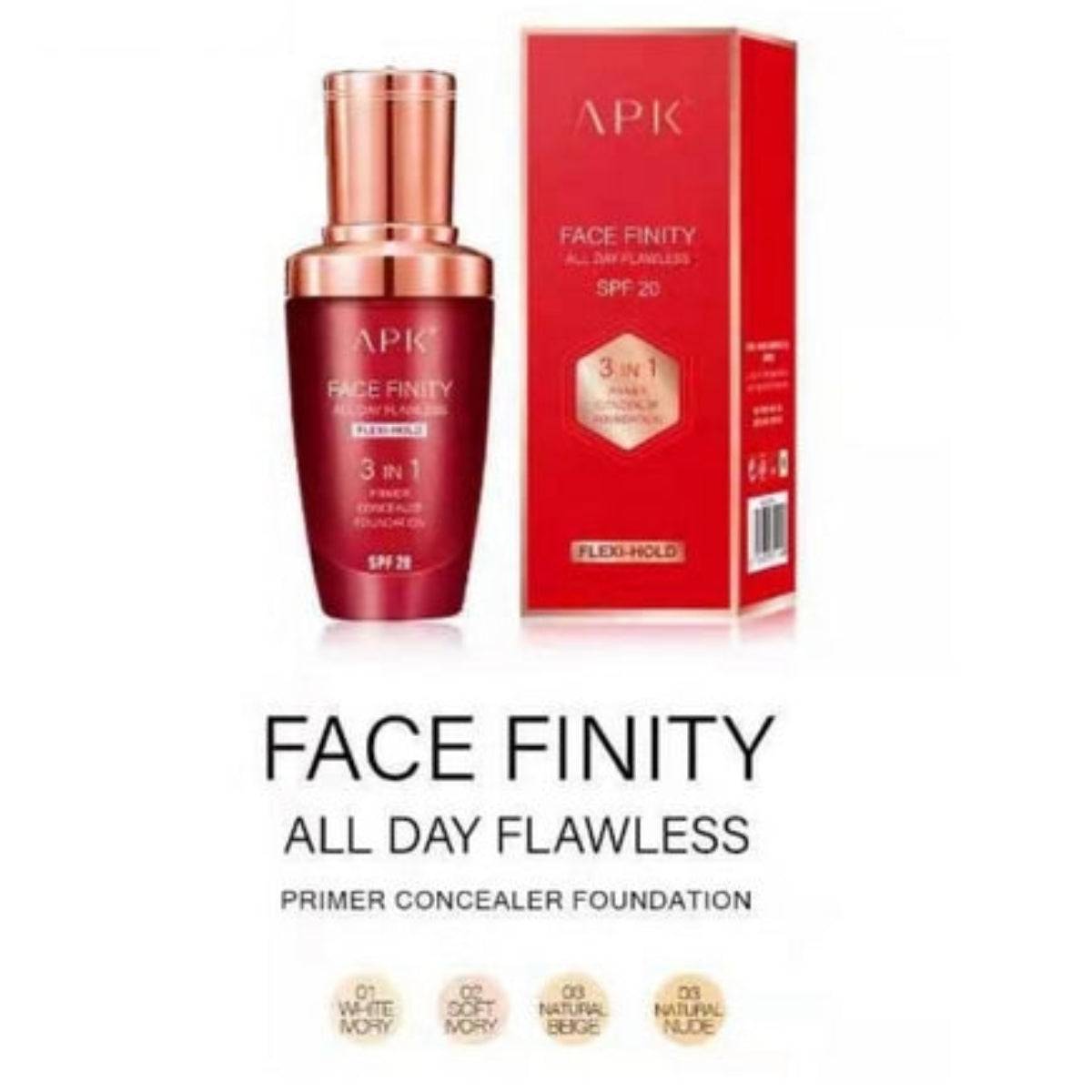APK Face Finity All Day Flawless Primer Concealer Foundation | All Day Flawless Finish