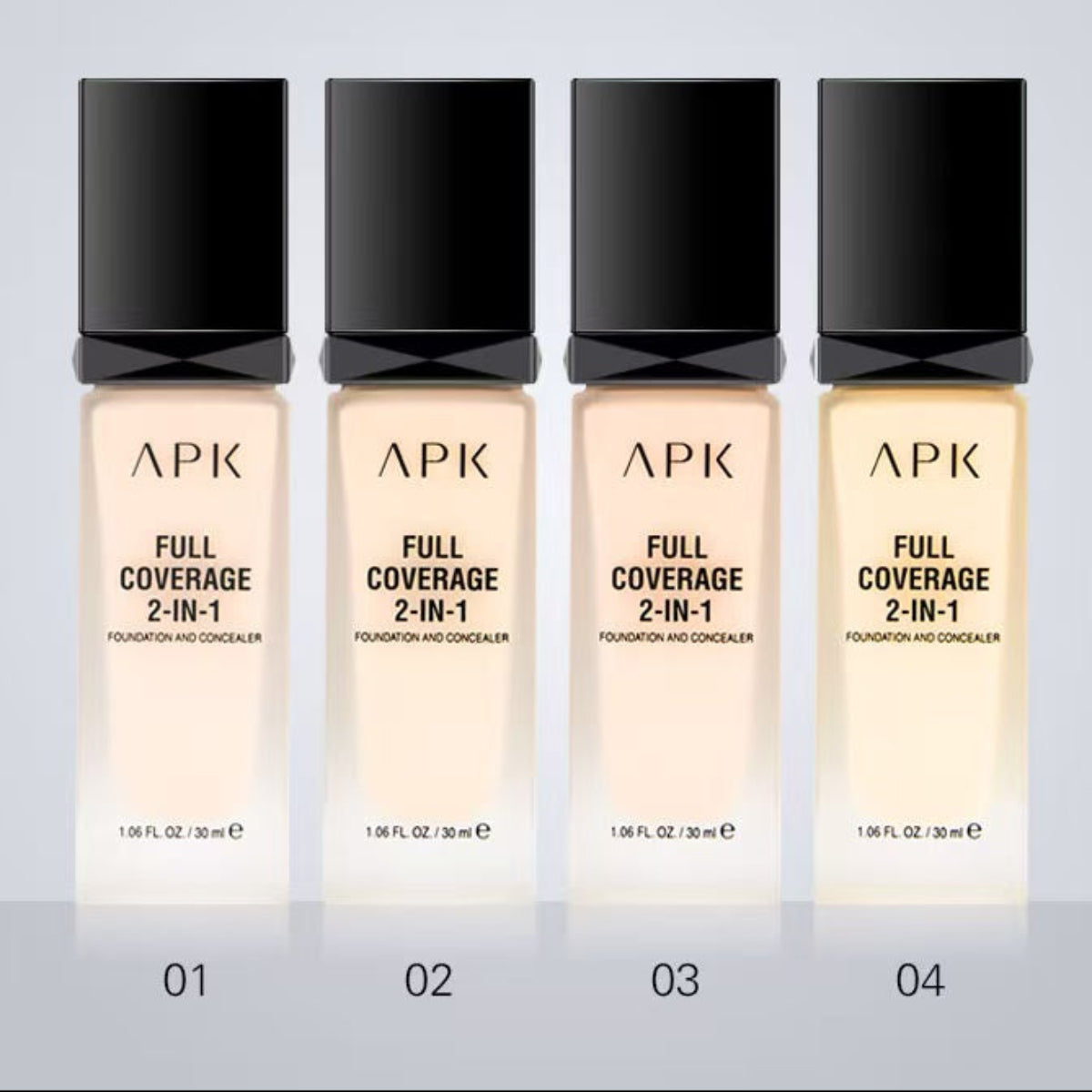 APK Full Coverage 2-in-1 Foundation and Concealer – Moisturizing, Long-Lasting