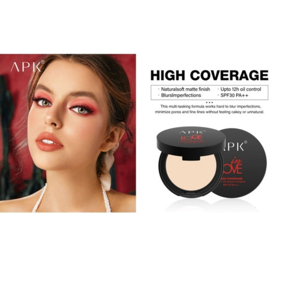 APK Full Coverage 2-in-1 Oil Control Compact Powder SPF30 PA++