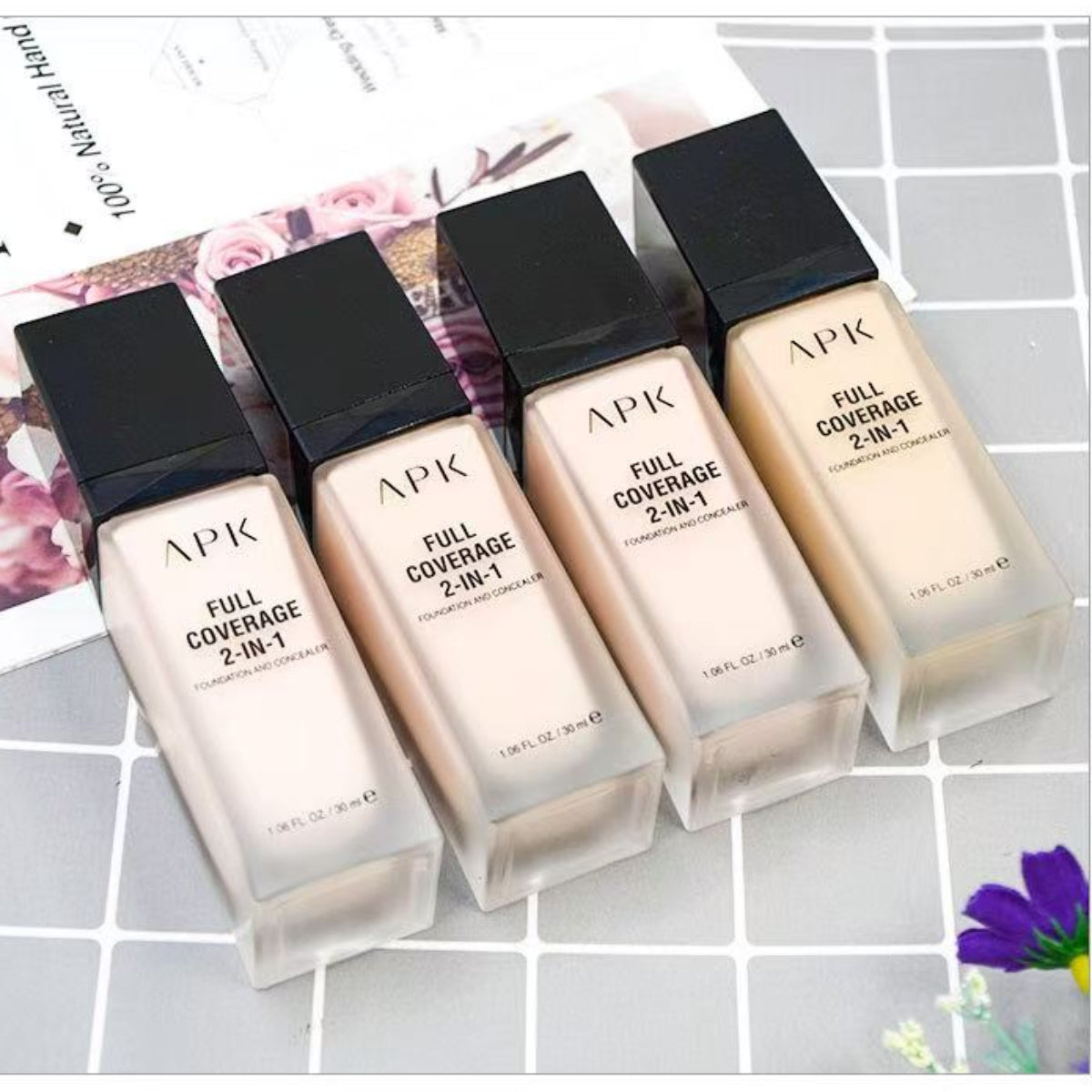 APK Full Coverage 2-in-1 Foundation and Concealer – Moisturizing, Long-Lasting