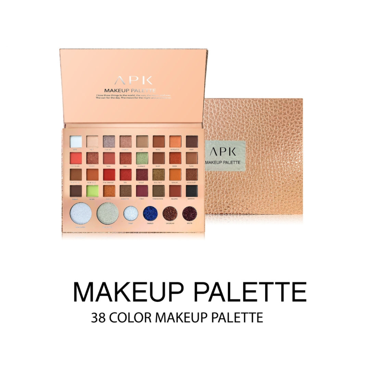 APK 38 Colors Makeup Palette – Matte, Shimmer and Glitter