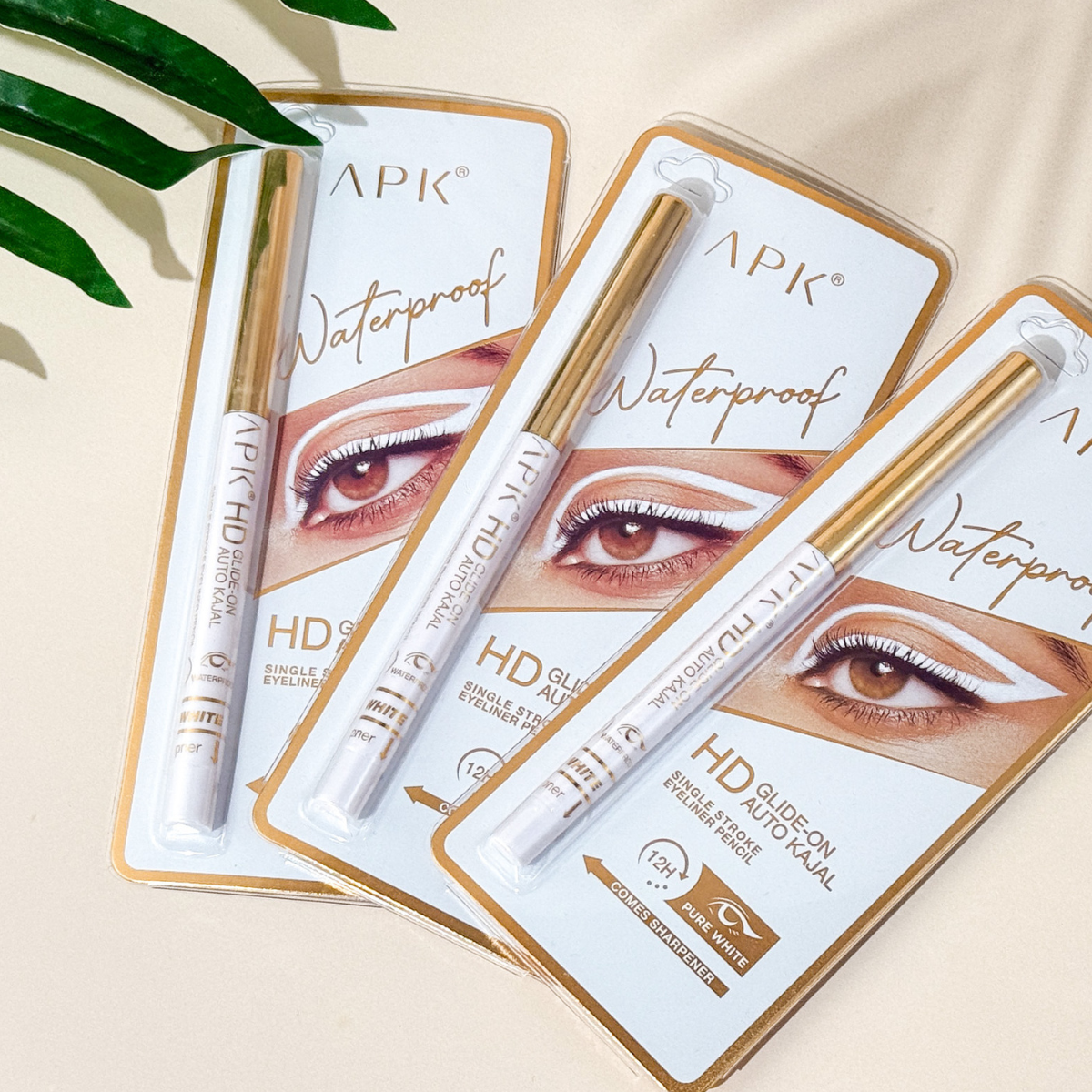 APK HD Glide-On Auto Kajal Single Stroke Eyeliner Pencil – White