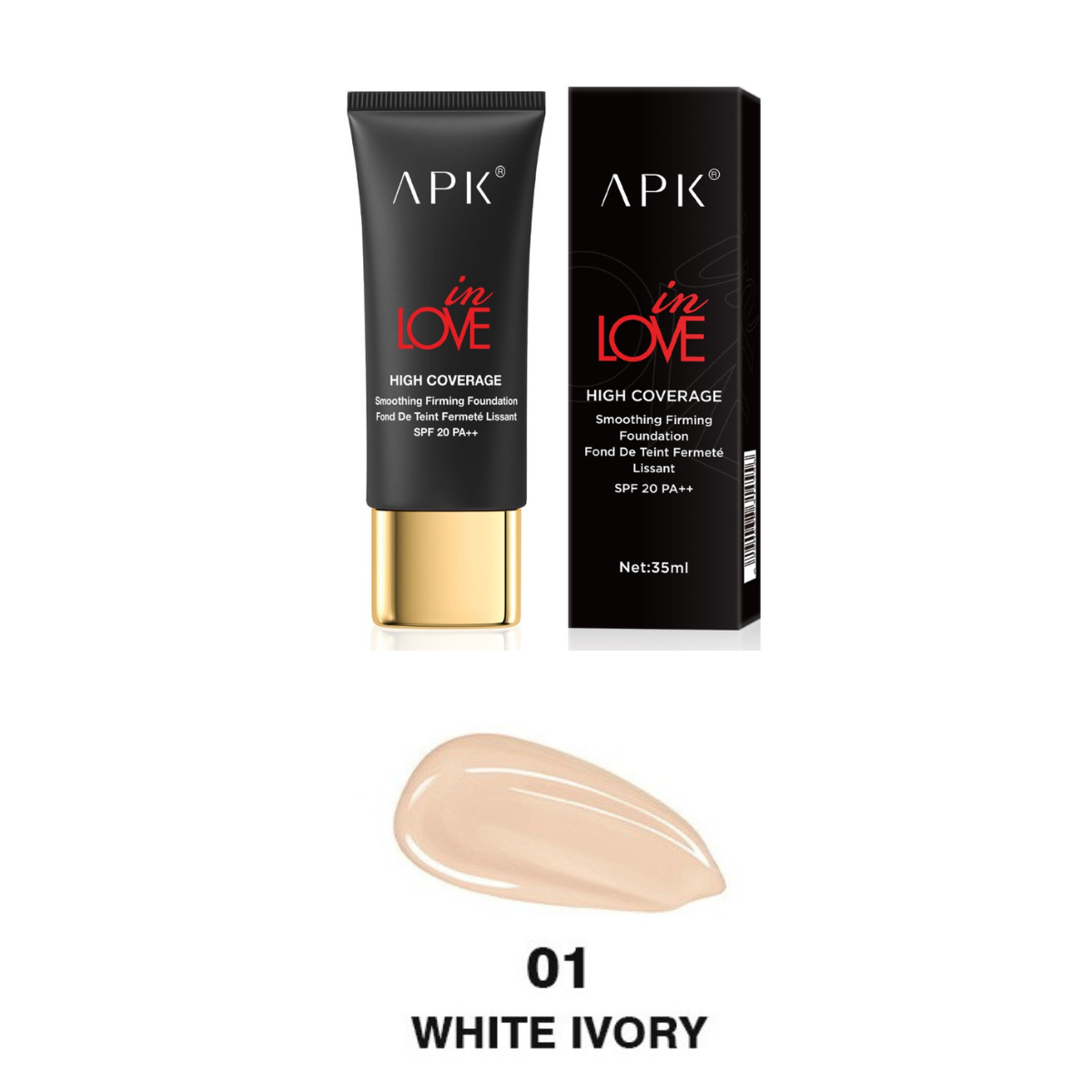 APK High Coverage Smoothing Firming Foundation SPF 20 PA++ – Matte, Long Lasting