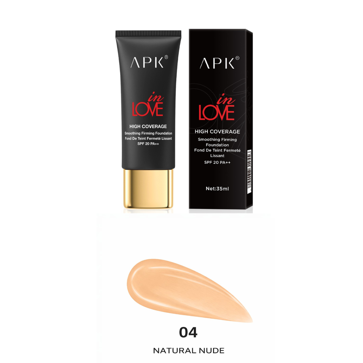 APK High Coverage Smoothing Firming Foundation SPF 20 PA++ – Matte, Long Lasting
