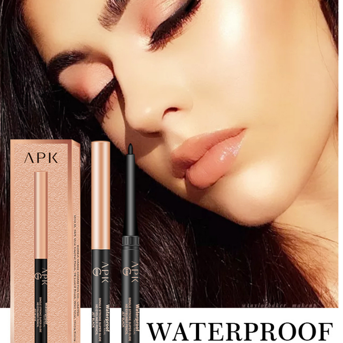 APK Auto Kajal Eyeliner Pencil - Jet Black Waterproof HD Eyeliner