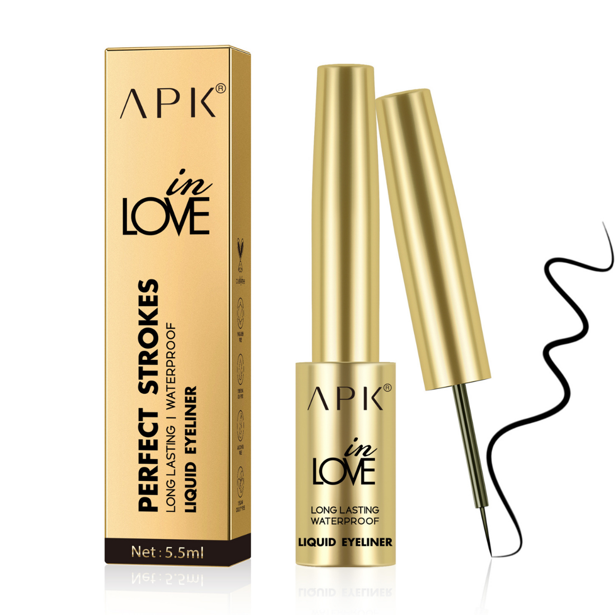 APK Liquid Eyeliner Jet Black - Ultra-Precise Felt Tip Waterproof Eyeliner