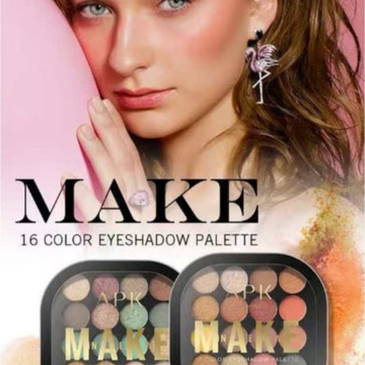 APK Make 16 Color Eyeshadow Palette – Long-Lasting Vibrant Multicolor Shades