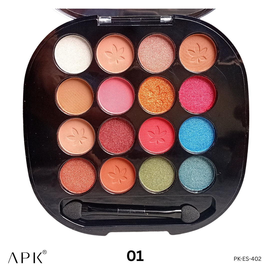 APK Make 16 Color Eyeshadow Palette – Long-Lasting Vibrant Multicolor Shades