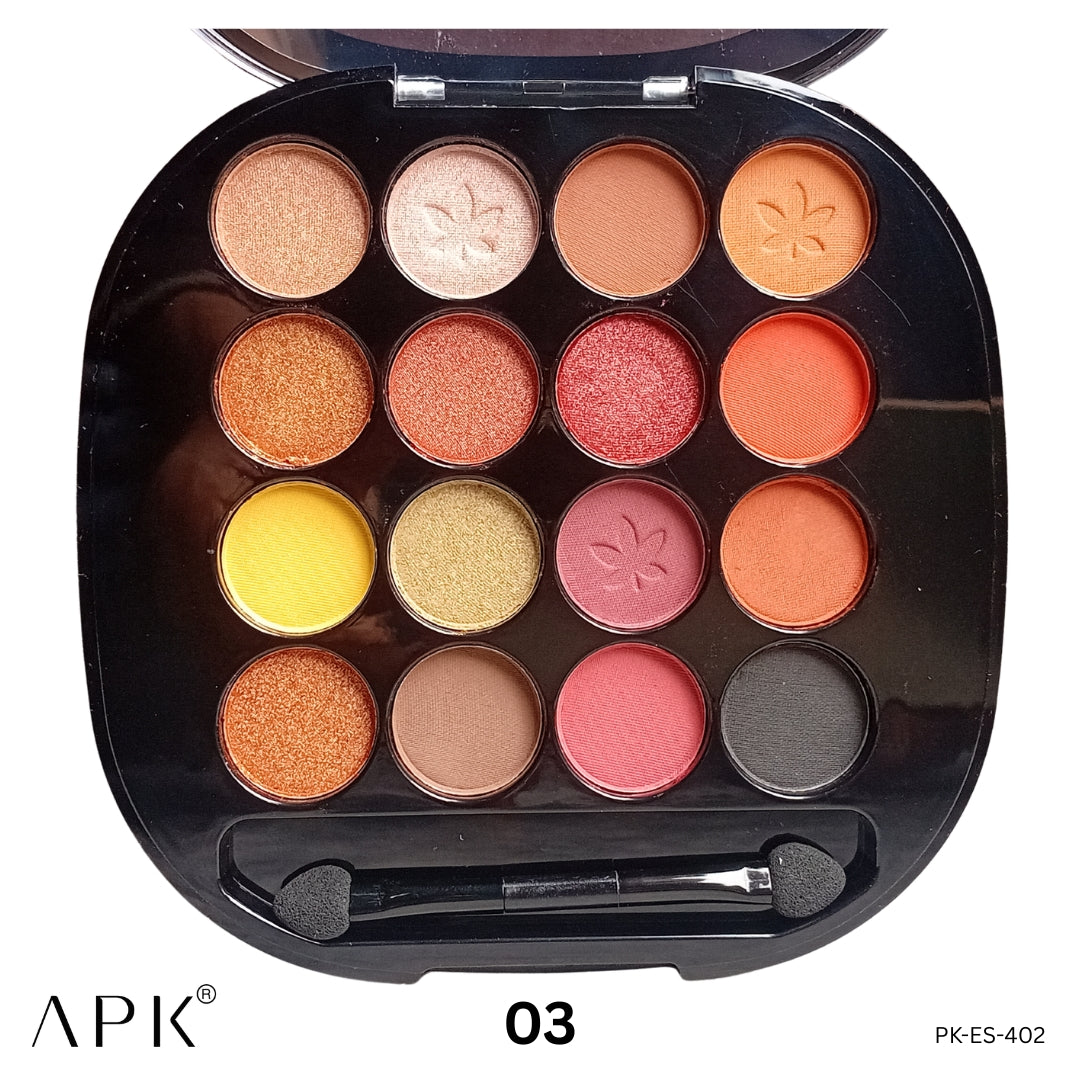 APK Make 16 Color Eyeshadow Palette – Long-Lasting Vibrant Multicolor Shades