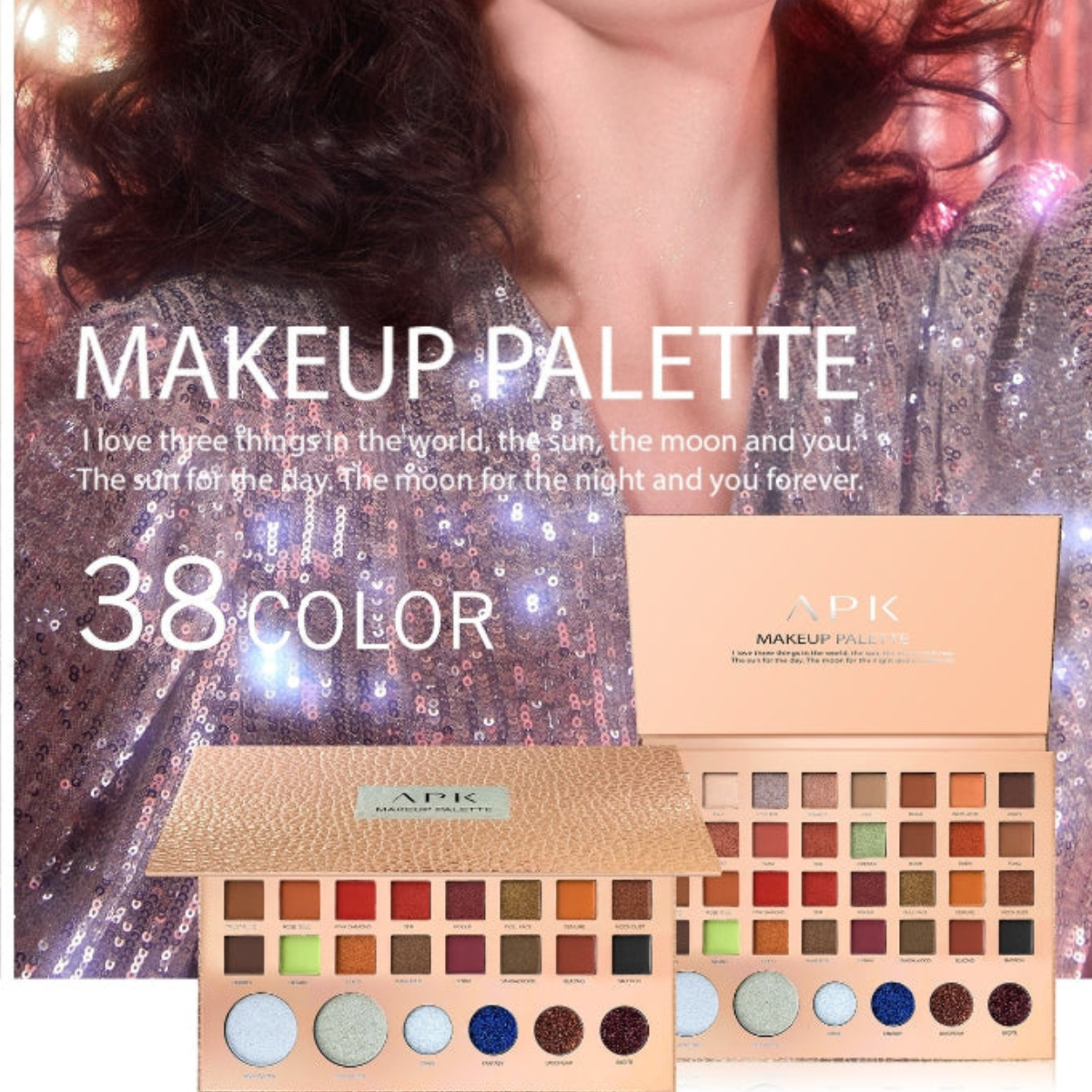 APK 38 Colors Makeup Palette – Matte, Shimmer and Glitter