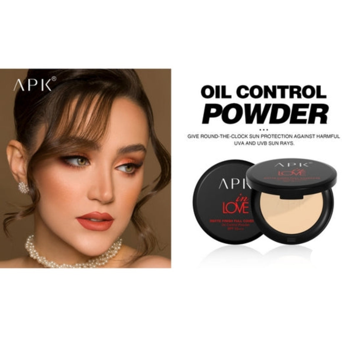 APK Matte Finish Full Coverage Oil Control Powder SPF25++