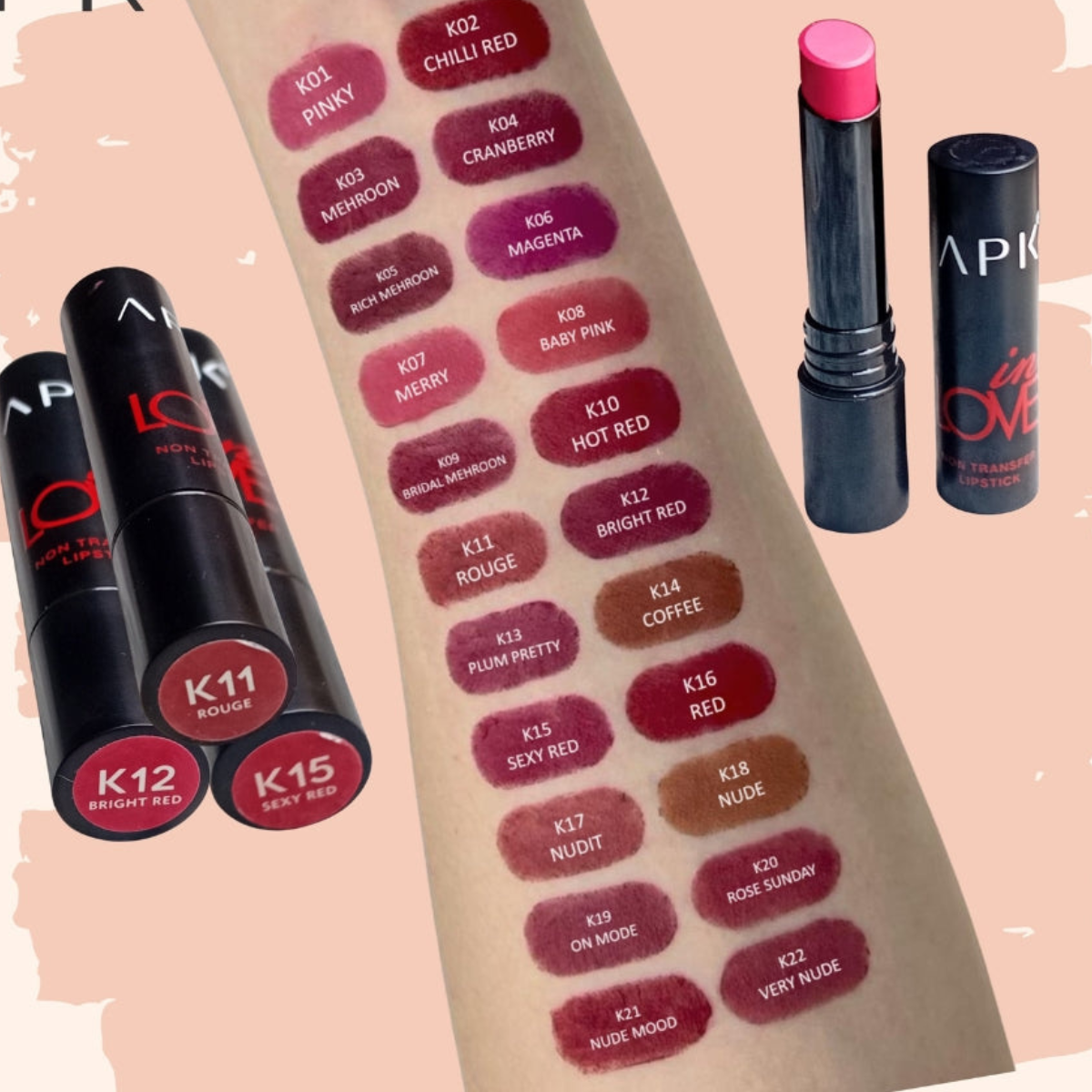 APK Non-Transfer Lipstick | Richly Pigmented | Upto 24 Hrs Stay