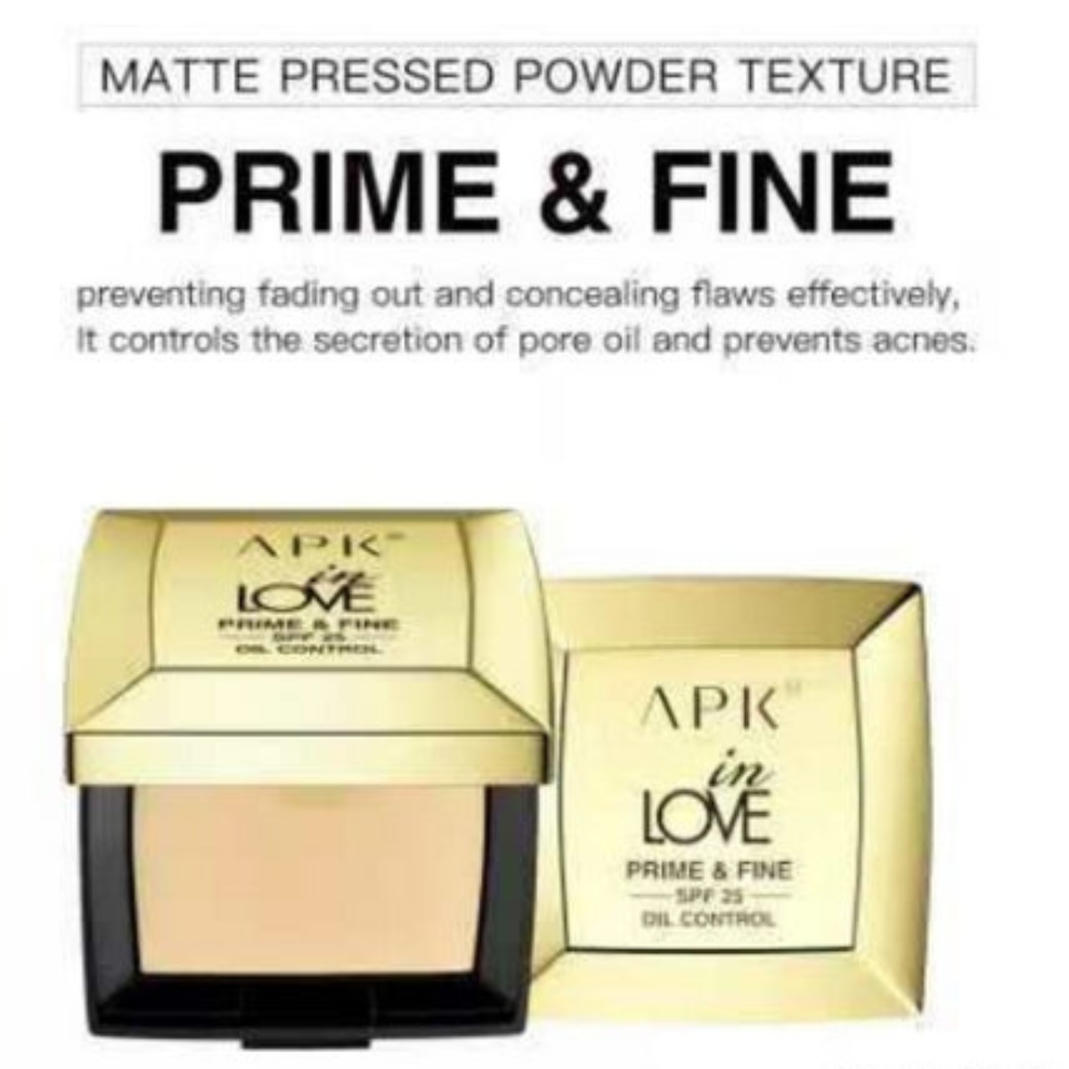 APK Prime and Fine Matte Pressed Powder – Oil Control and SPF25