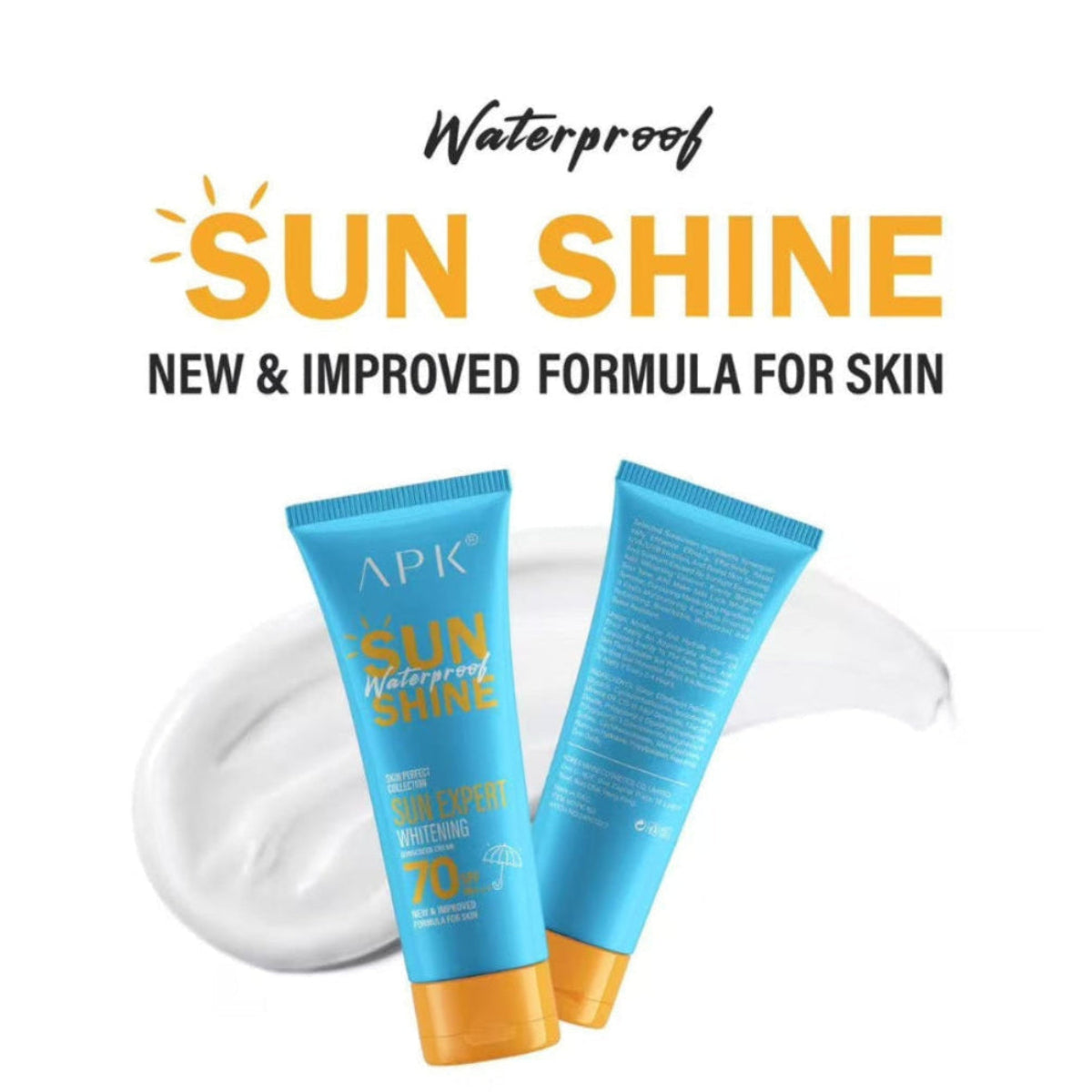 APK Sun Screen SPF 70 with New Formula - Waterproof Protection