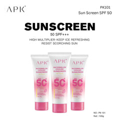APK Sun Screen SPF 50 with New Formula - Waterproof Protection