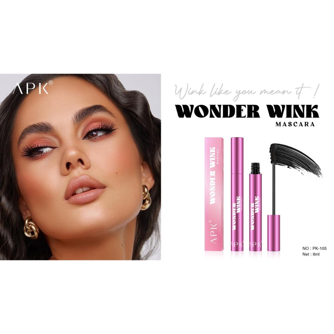 APK Wonder Wink Mascara – Deep Black Waterproof Long-Lasting Formula