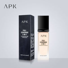 APK Full Coverage 2-in-1 Foundation and Concealer – Moisturizing, Long-Lasting