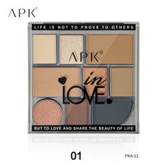 APK 9 Colors Eyeshadow Palette | Shimmer and Matte Finish | 3 Multicolor Patterns