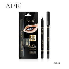 APK Bold Black Kajal Pencils with Sharpener | Upto 24 Hours Stay | Waterproof | Smudge Free