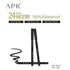 APK Bold Black Kajal Pencils with Sharpener | Upto 24 Hours Stay | Waterproof | Smudge Free