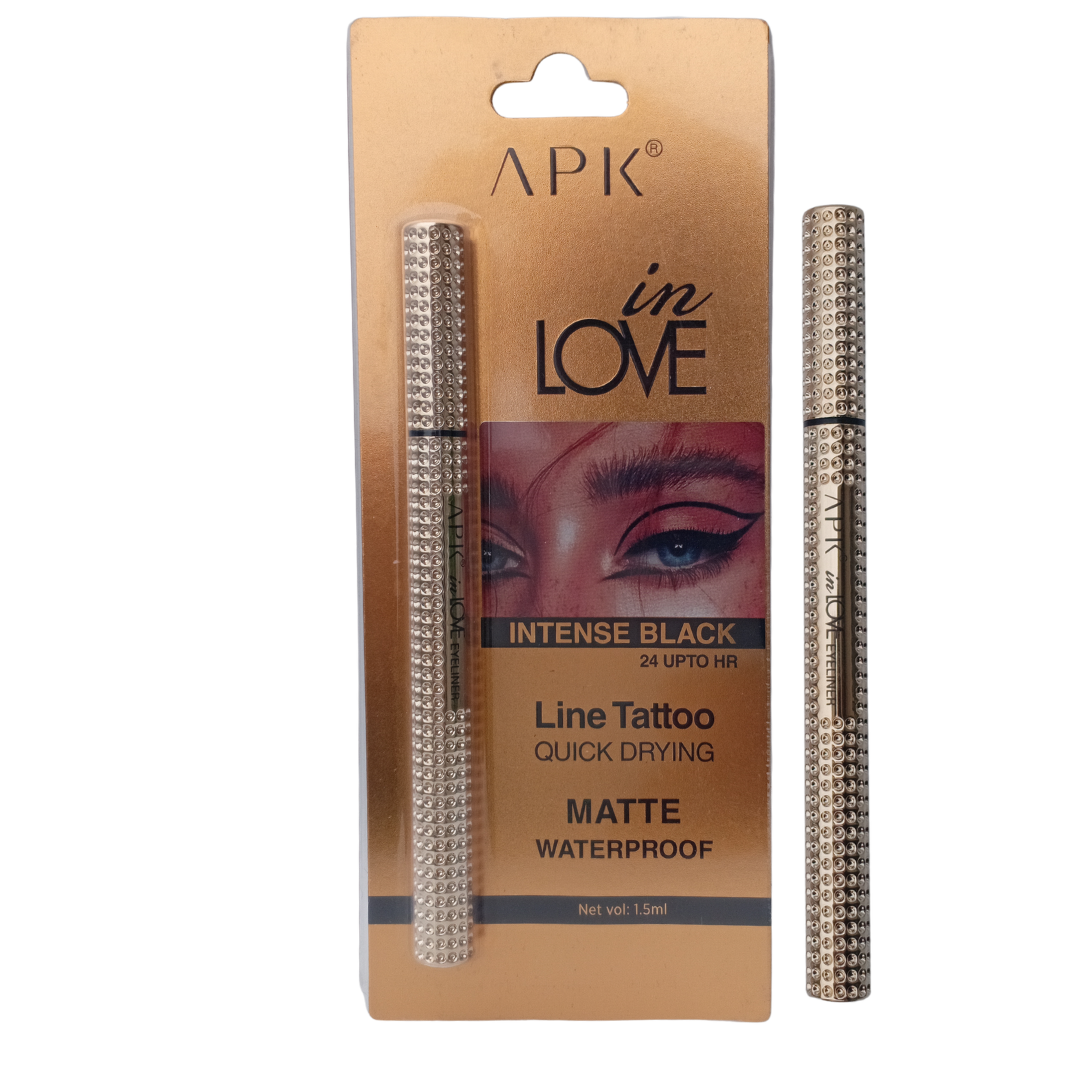 Intense Black Waterproof Eyeliner - Long Lasting Line Tattoo
