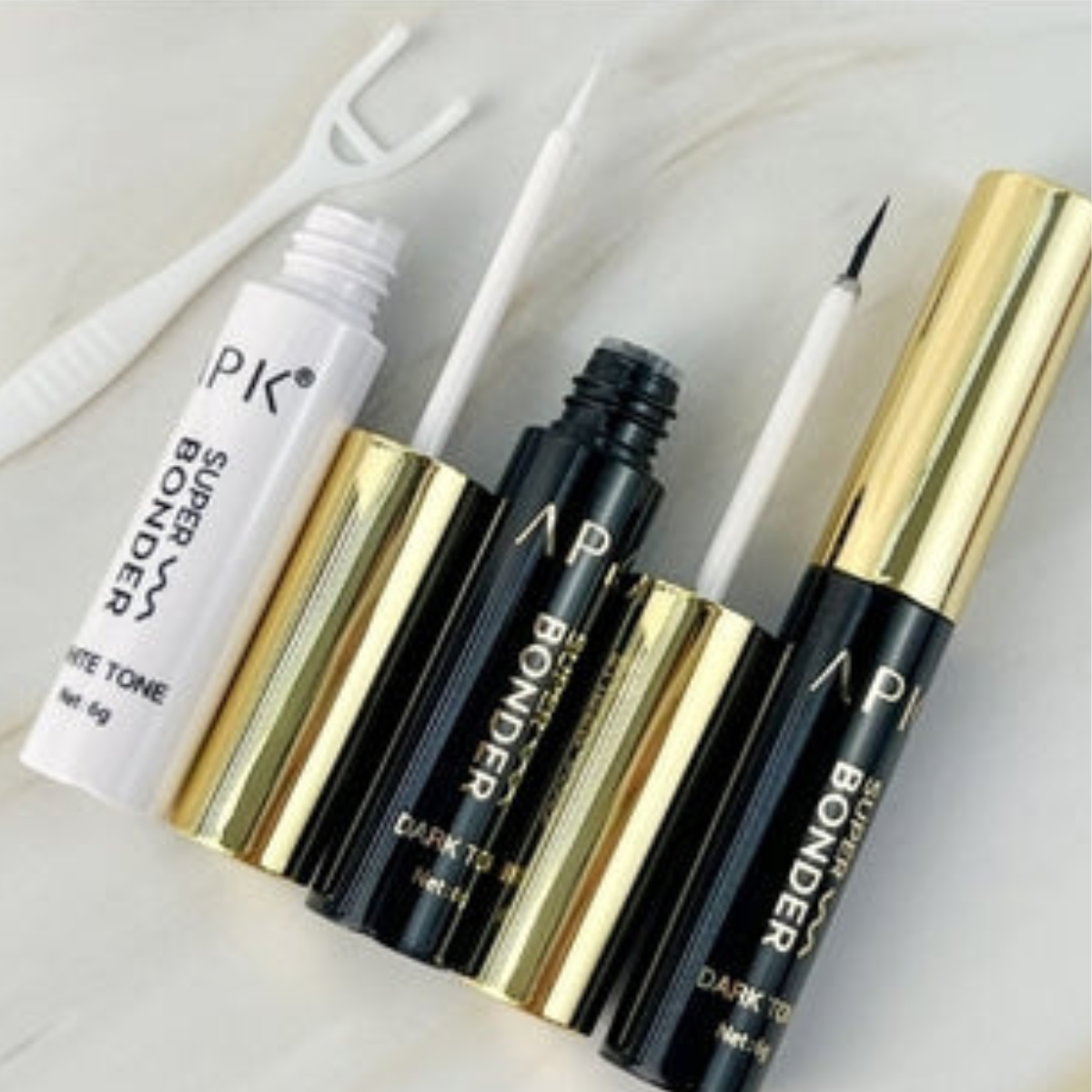 APK Super Bonder Waterproof Eyelash Adhesive – Dark and White Tone