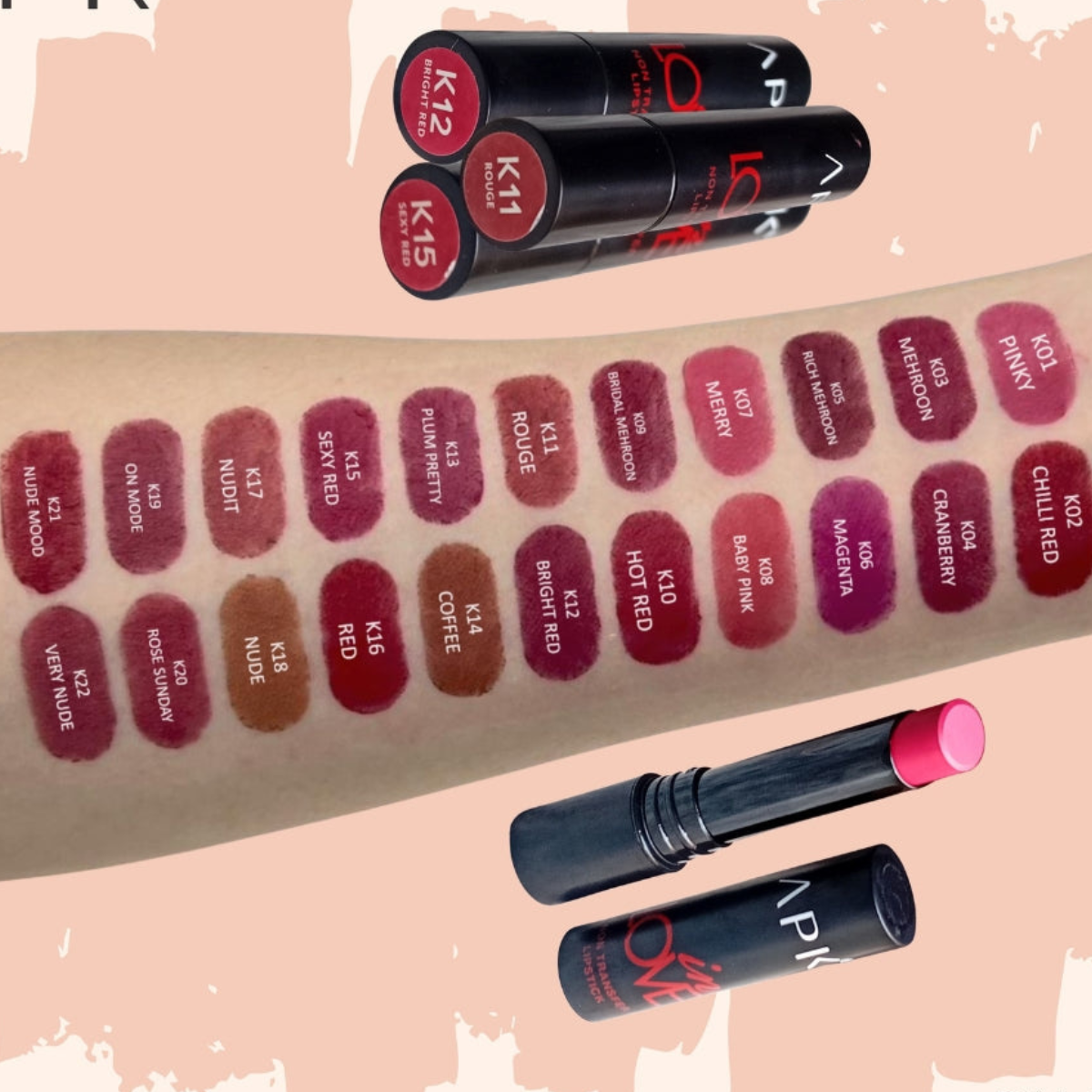 APK Non-Transfer Lipstick | Richly Pigmented | Upto 24 Hrs Stay
