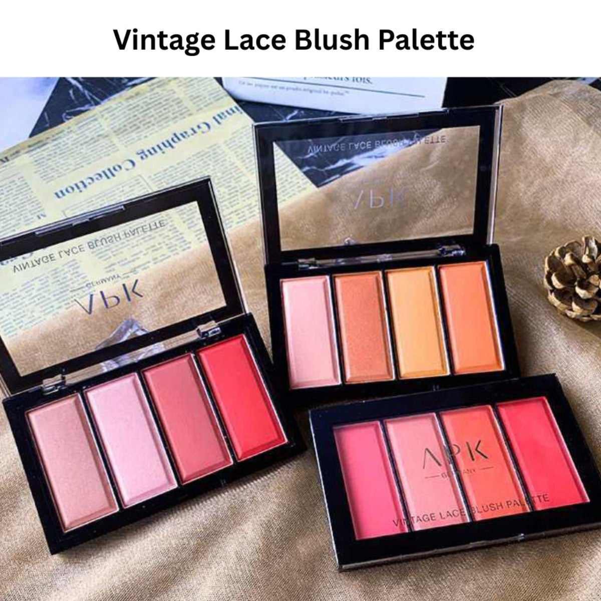 APK Vintage Lace Blush Palette – Multicolor Powder Blush Set
