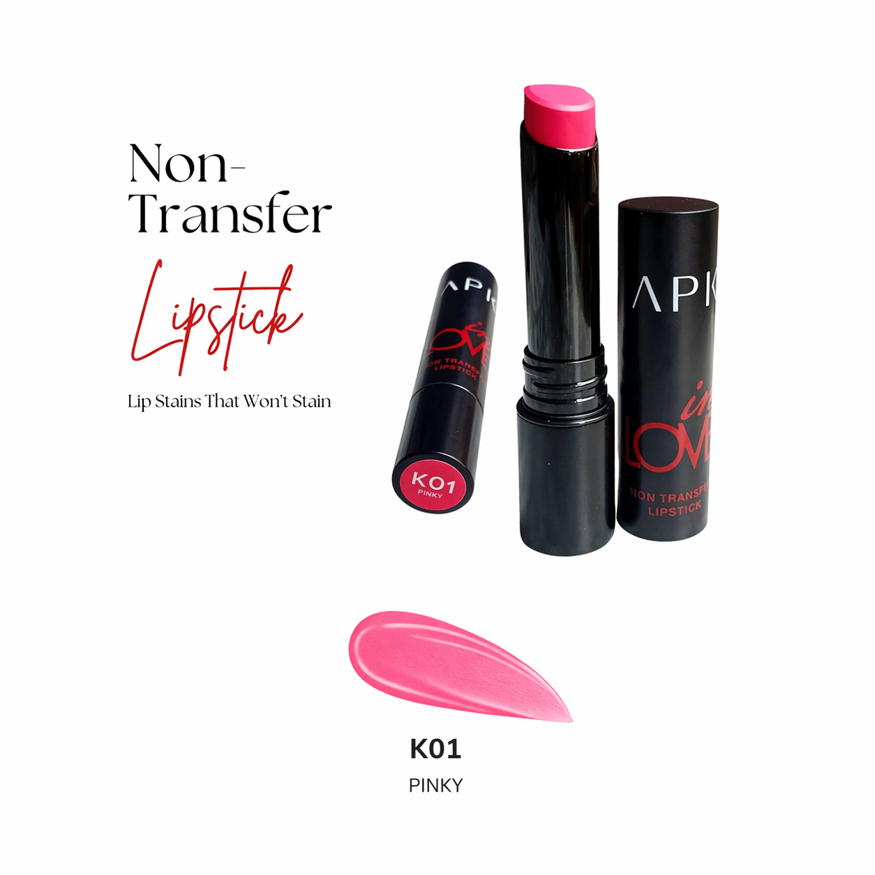APK Non-Transfer Lipstick | Richly Pigmented | Upto 24 Hrs Stay