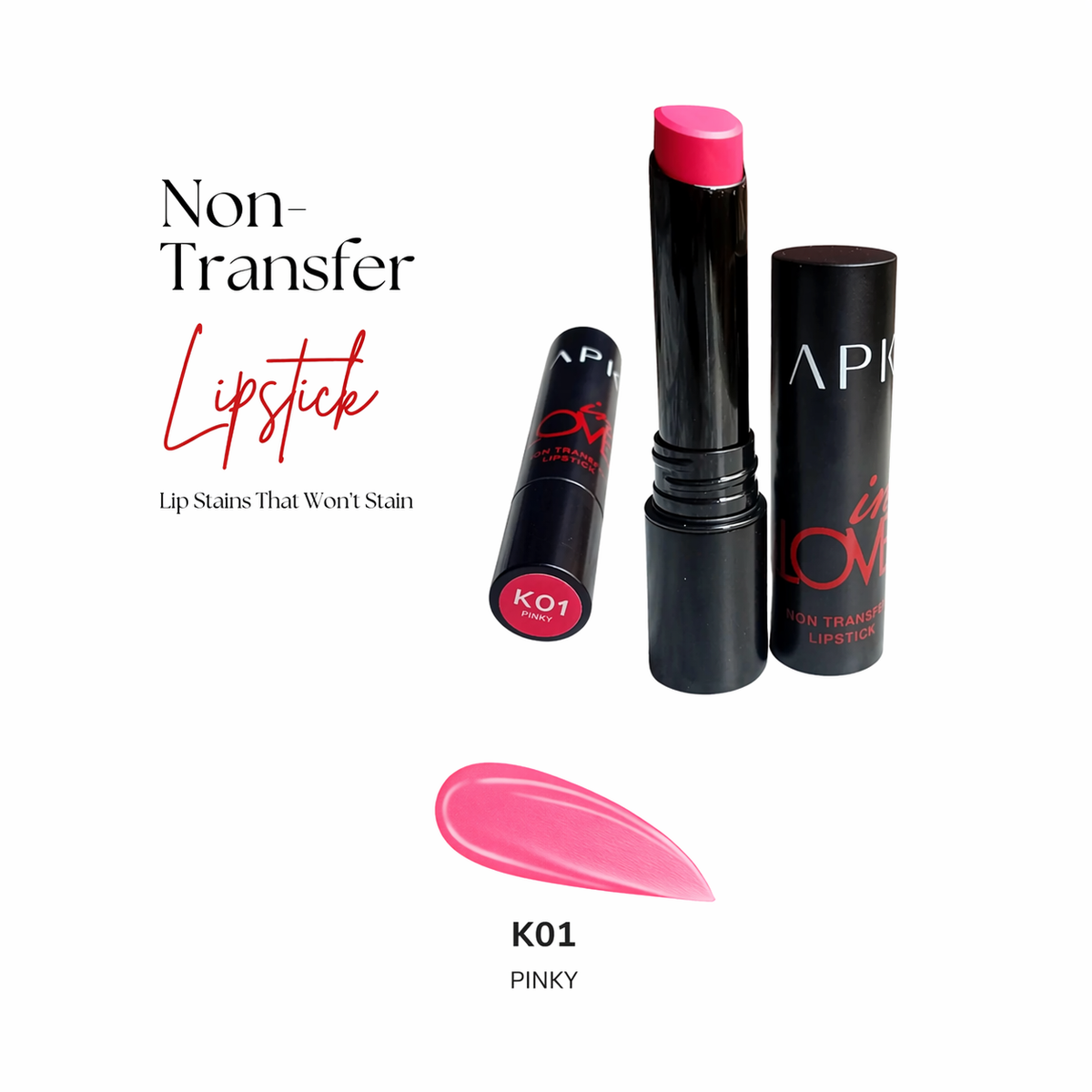 APK Non-Transfer Lipstick | Richly Pigmented | Upto 24 Hrs Stay