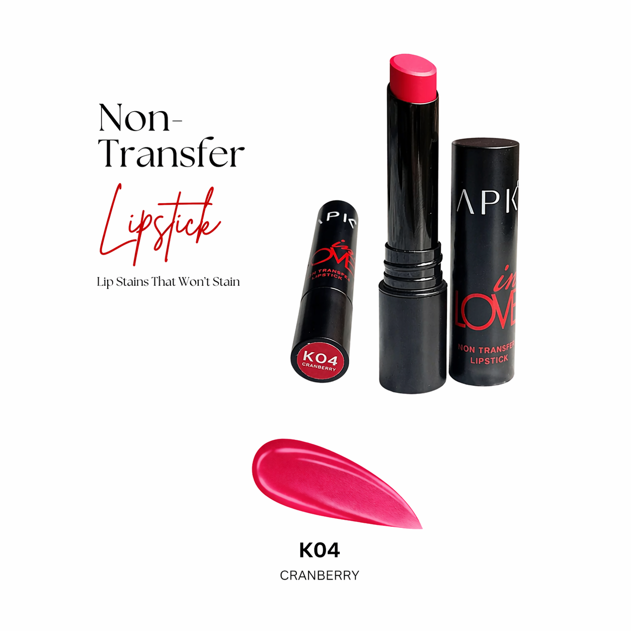 APK Non-Transfer Lipstick | Richly Pigmented | Upto 24 Hrs Stay