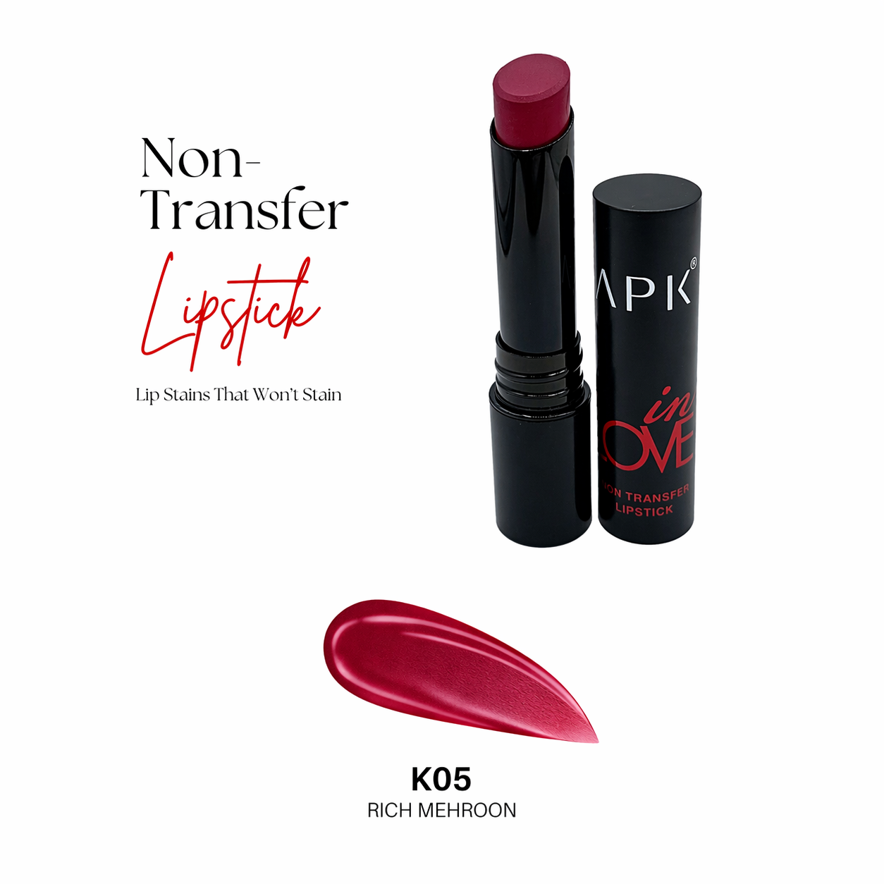 APK Non-Transfer Lipstick | Richly Pigmented | Upto 24 Hrs Stay